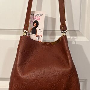 Portland Leather Meadow Butterfly Bucket Bag